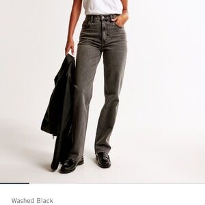 Abercrombie & Fitch Women's Curve Love Washed Black Jeans